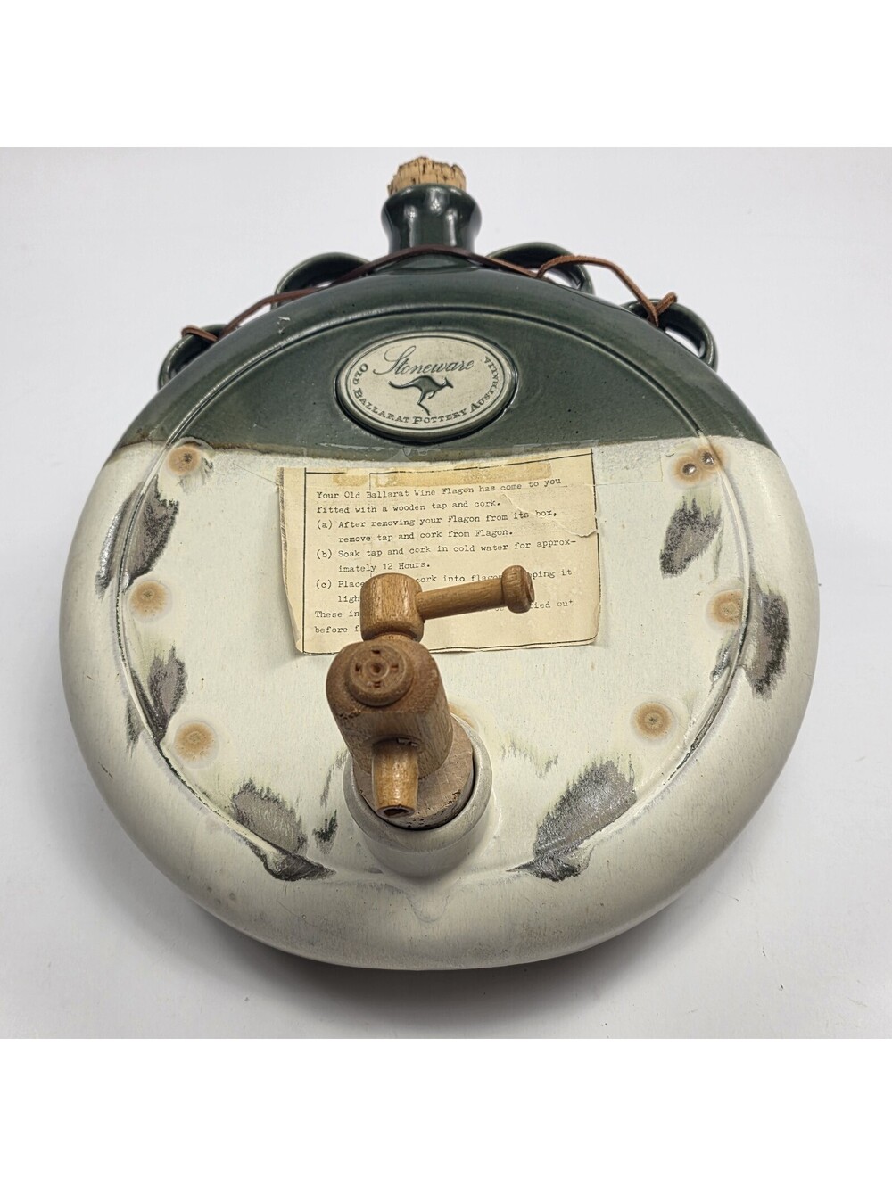 Australian Stoneware Flagon/Canteen Old Ballarat Pottery